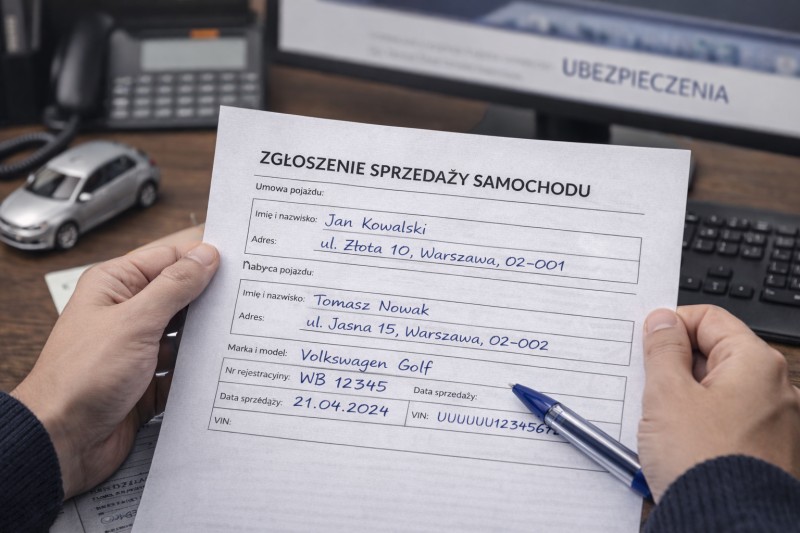 Zgłoszenie sprzedaży samochodu ubezpieczycielowi