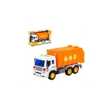 Auto ciężarowe Śmieciarka światło i dźwięk pomarańczowe WADER POLESIE 86426 