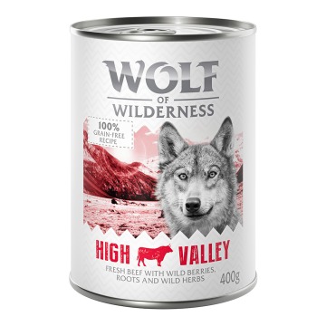 Wolf of Wilderness Adult, 6 x 400 g - High Valley, wołowina