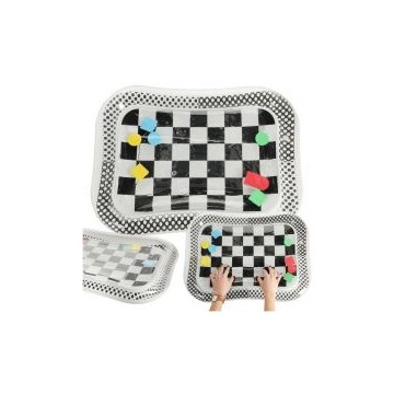  Mata wodna sensoryczna dmuchana dla niemowląt czarno-biała szachownica XXL 65x50 cm 