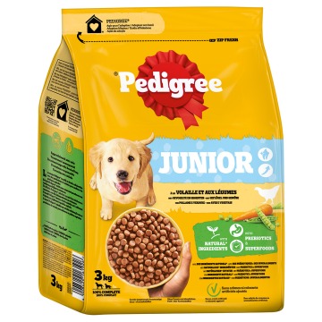 Pedigree Junior, drób z warzywami - 3 kg