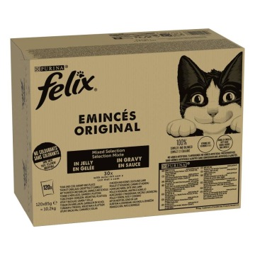 Megapakiet Felix Classic, w galarecie i w sosie, 120 x 85 g - Pakiet mięsno-rybny (4 warianty smakow
